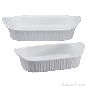 Corningware French White Rectangular Baking Dishes - 2 Piece Value Pack - 1 Each: 1 Quart 2 Quart - B00SKB5SV2